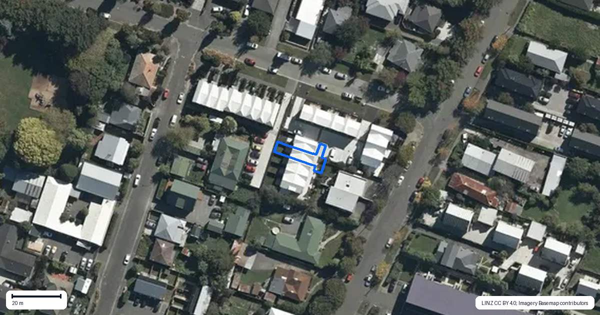 Property context map for 2/26 Cross Street, Phillipstown, Christchurch