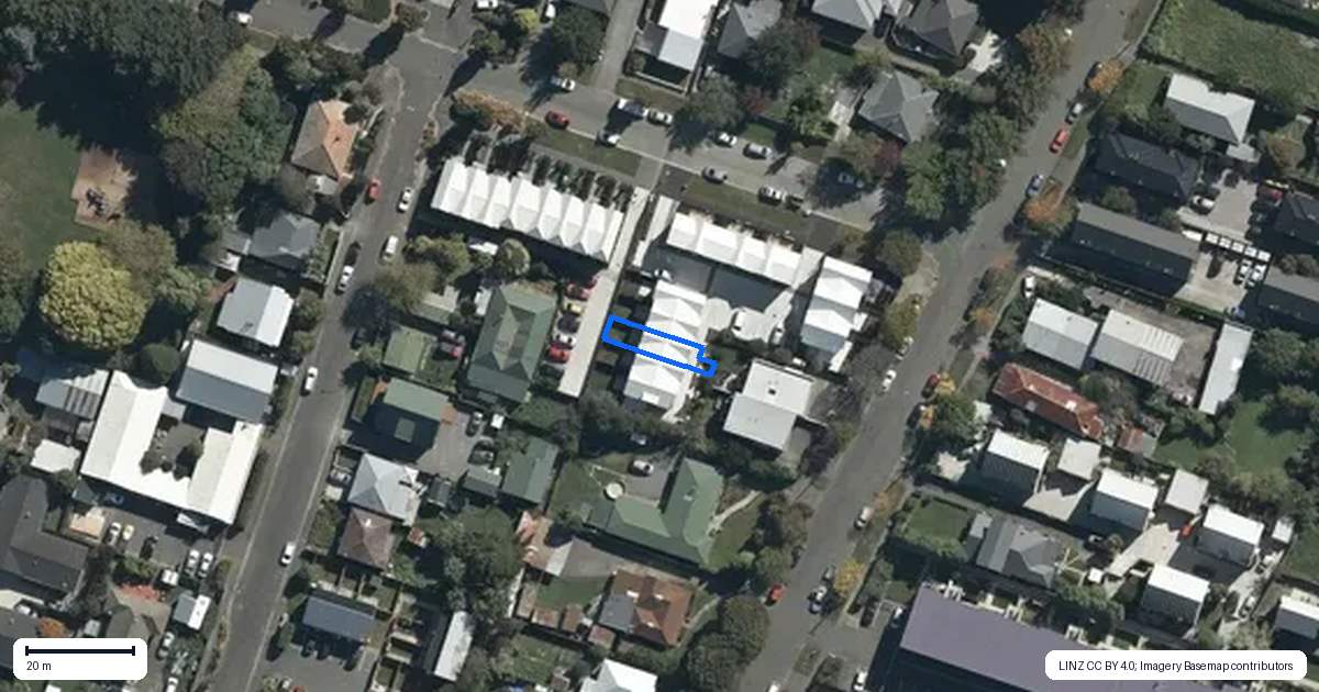 Property context map for 3/26 Cross Street, Phillipstown, Christchurch