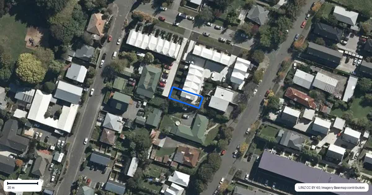 Property context map for 5/26 Cross Street, Phillipstown, Christchurch