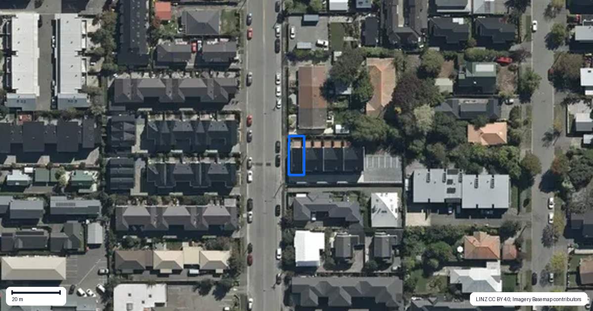 Property context map for 1/498 Manchester Street, St Albans, Christchurch