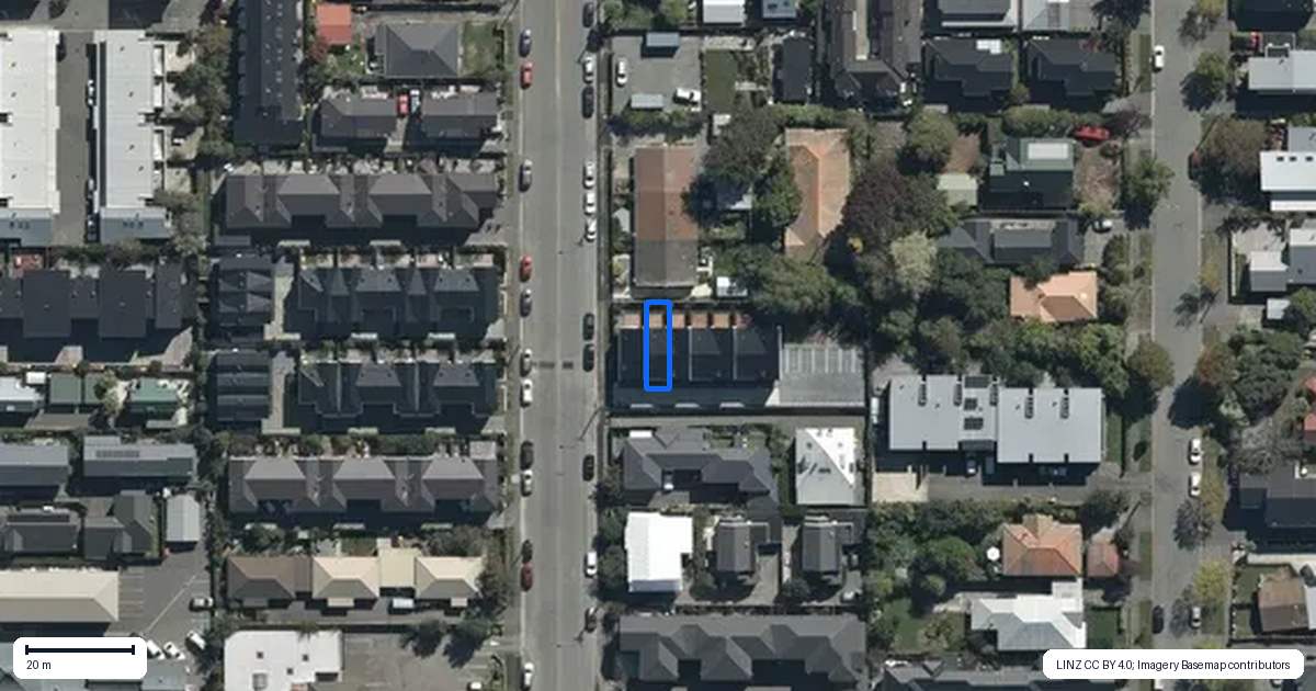 Property context map for 2/498 Manchester Street, St Albans, Christchurch
