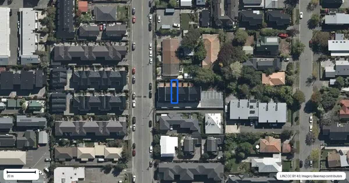 Property context map for 3/498 Manchester Street, St Albans, Christchurch