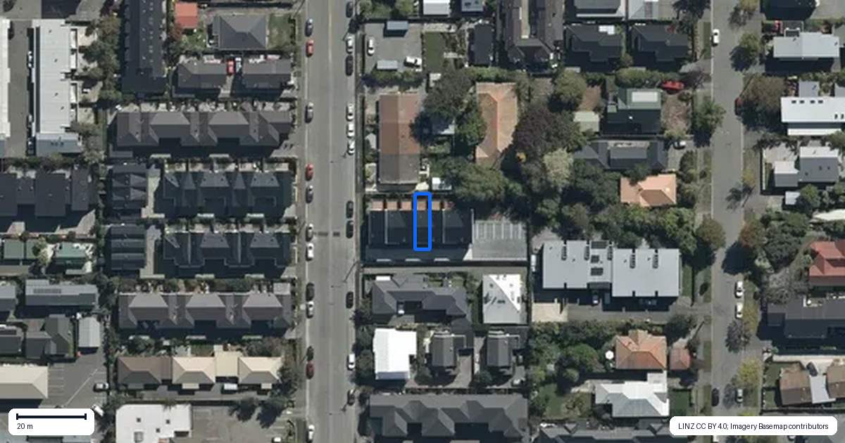 Property context map for 4/498 Manchester Street, St Albans, Christchurch