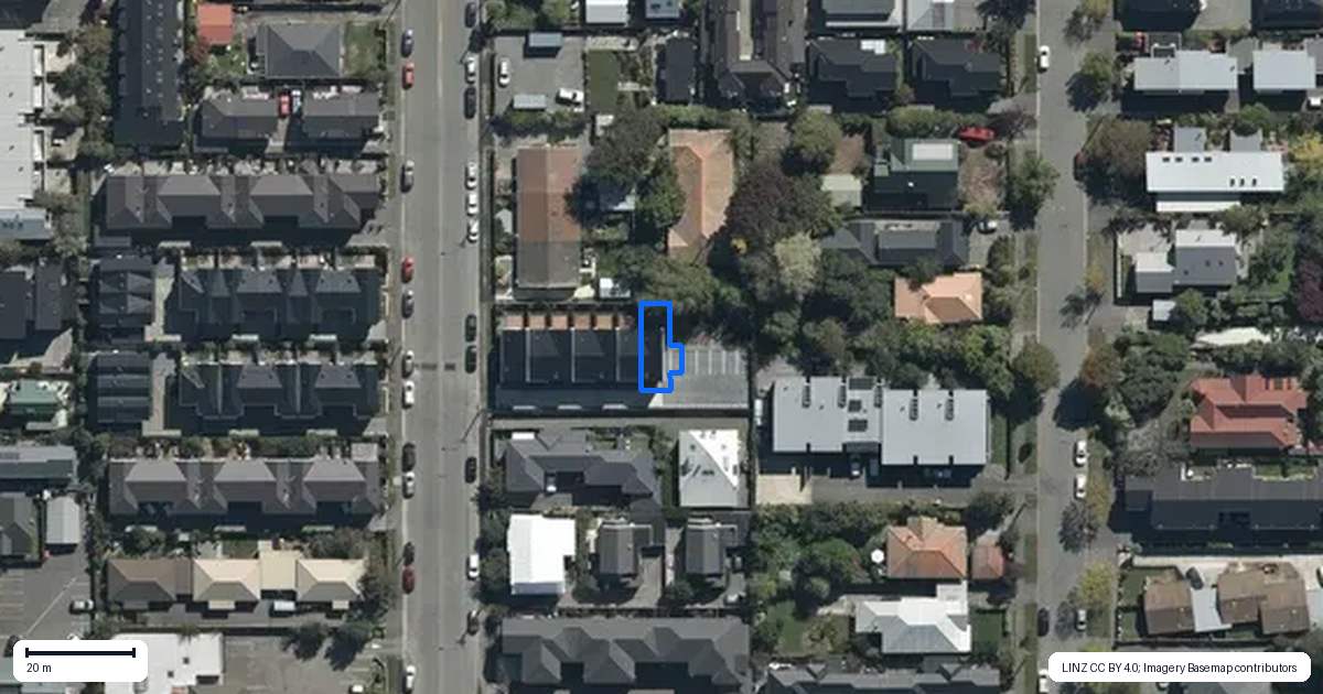 Property context map for 7/498 Manchester Street, St Albans, Christchurch