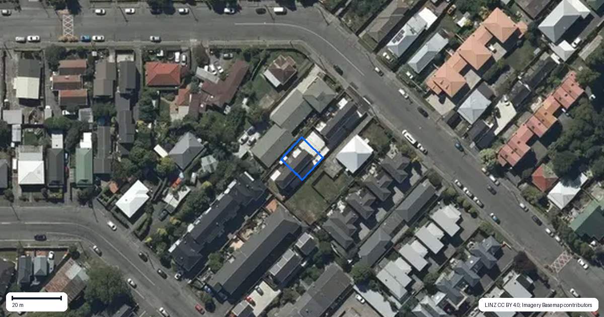 Property context map for 46C King Street, Sydenham, Christchurch