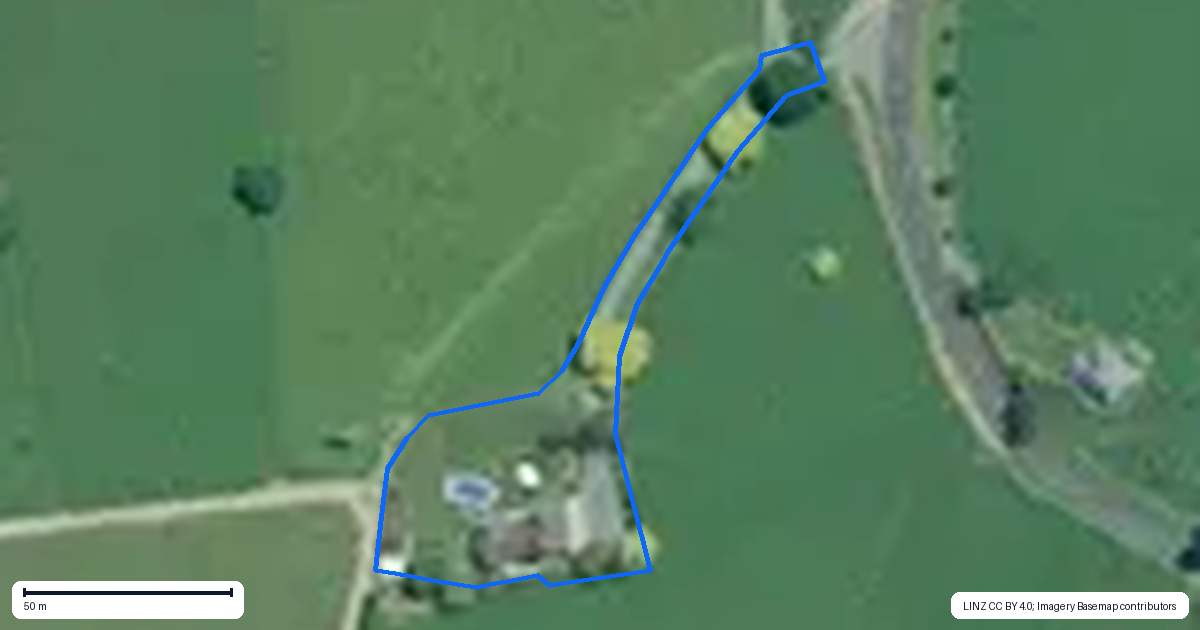 Property context map for 496A Puketutu Road, Matamata