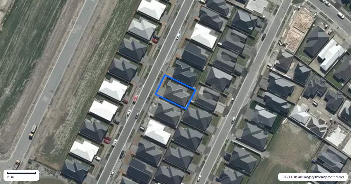 Property context map for 20 John Gibb Street, Belfast, Christchurch