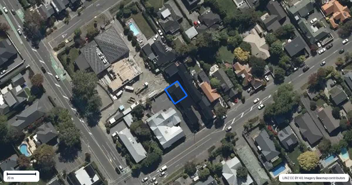Property context map for 3/9 Innes Road, St Albans, Christchurch