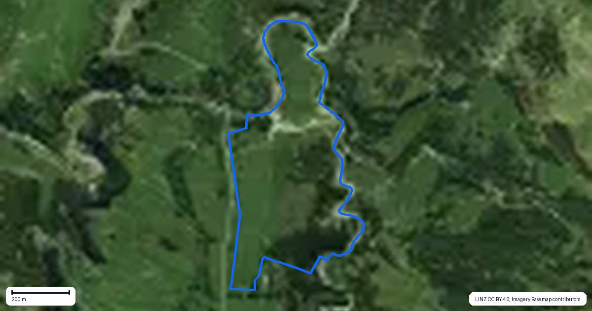 Property context map for 229 Rangikohua Road, Tolaga Bay