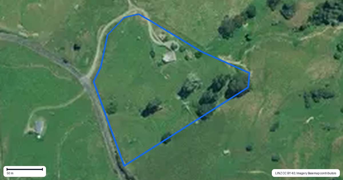Property context map for 337 Kahuwera Road, Te Mapara, Te Kuiti