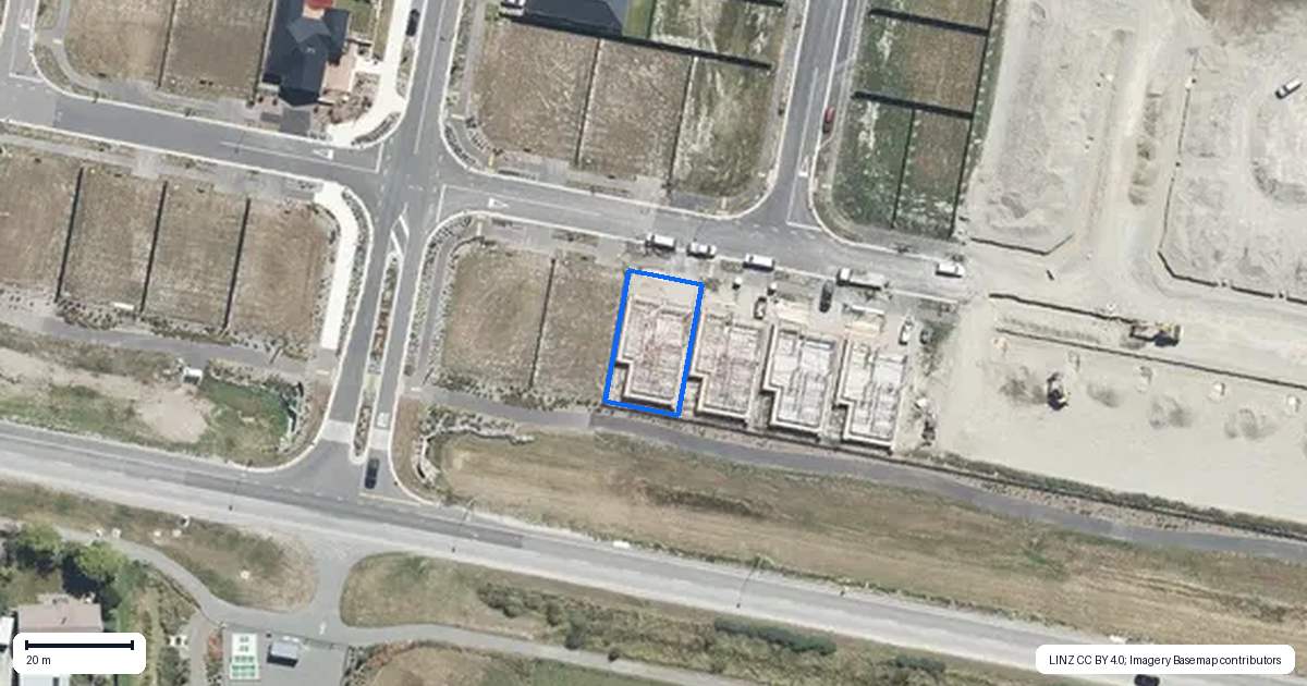 Property context map for 64 Waiotahi Road, Kaiapoi