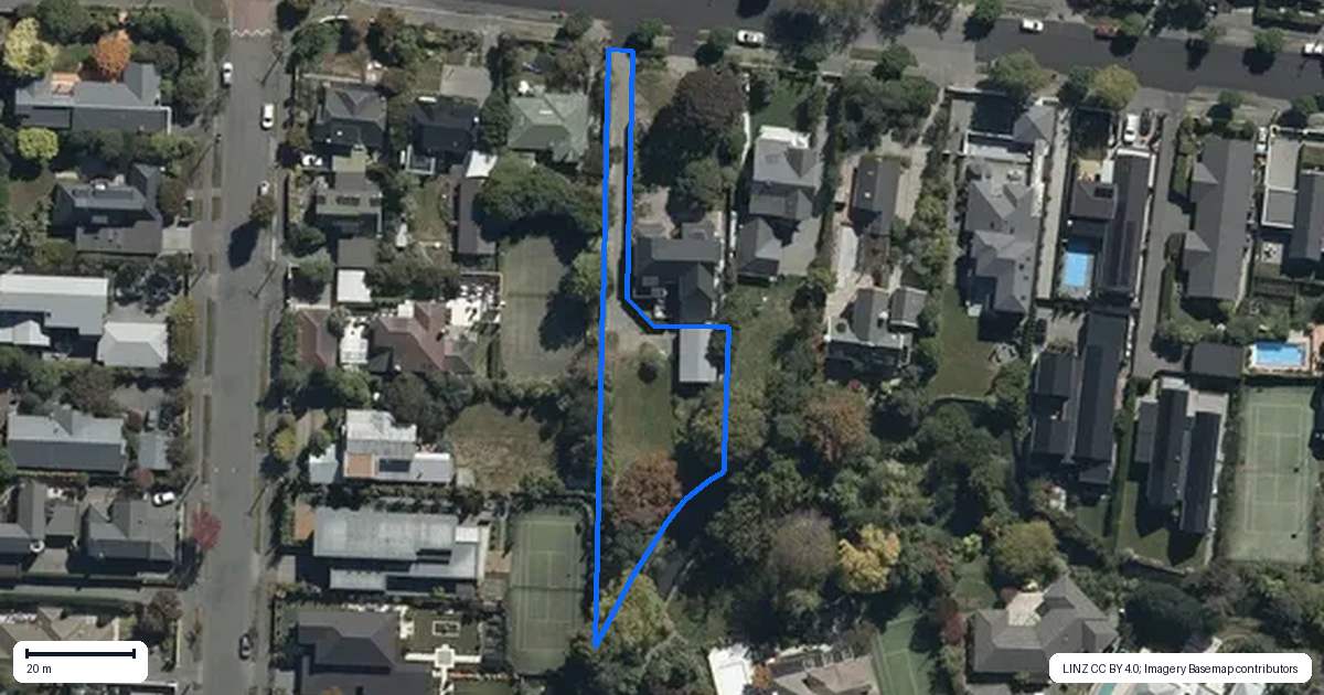 Property context map for 17A Wroxton Terrace, Merivale, Christchurch