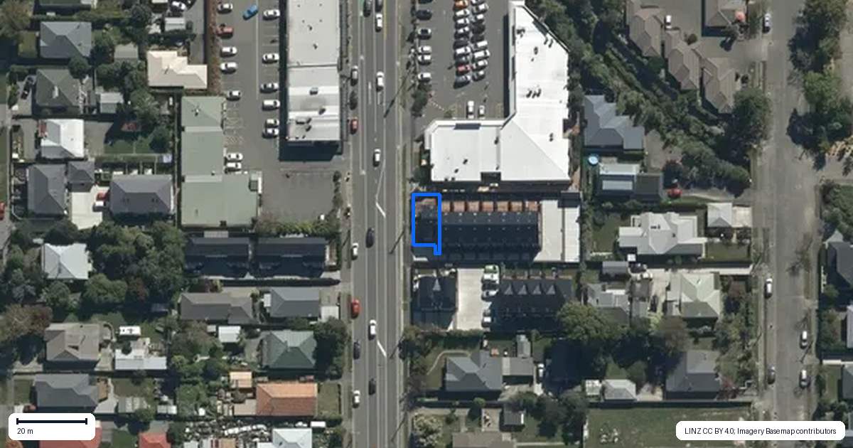 Property context map for 1/196 Hills Road, Edgeware, Christchurch