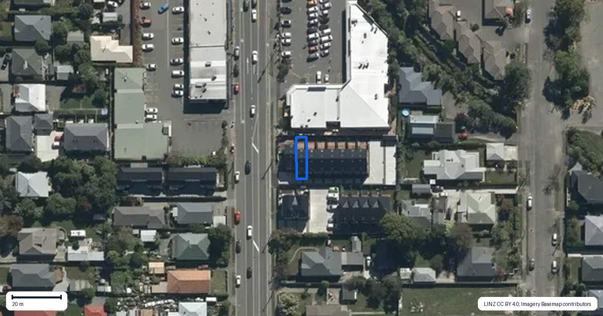Property context map for 2/196 Hills Road, Edgeware, Christchurch
