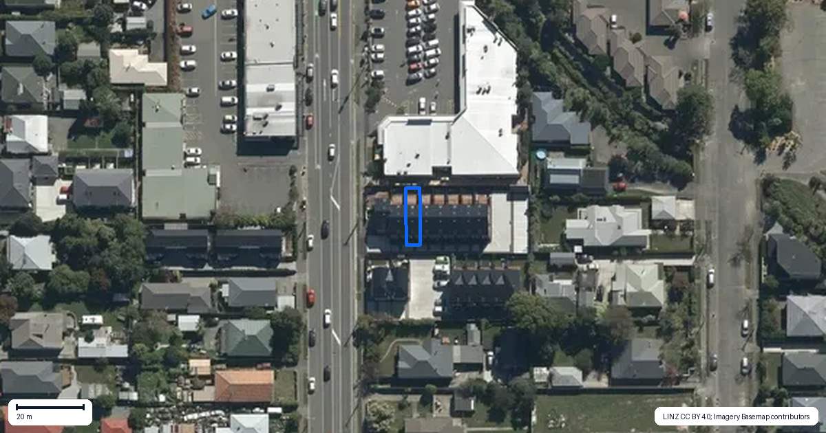 Property context map for 3/196 Hills Road, Edgeware, Christchurch