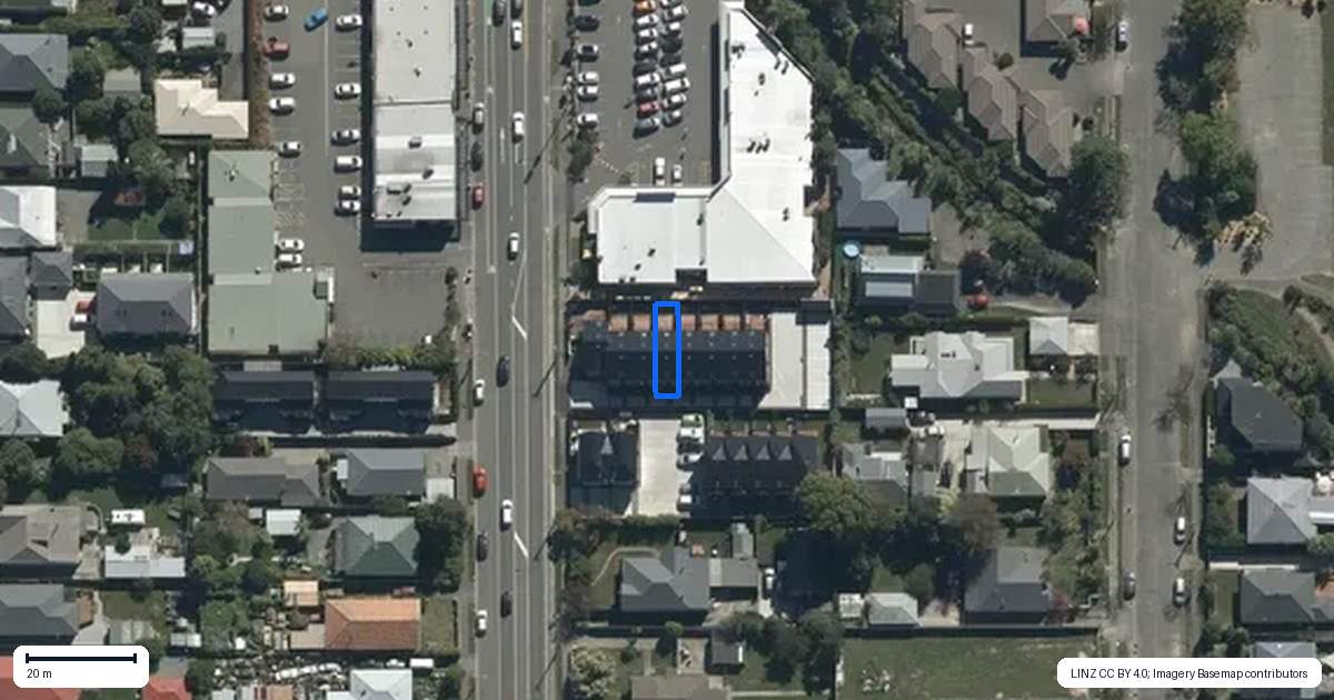 Property context map for 4/196 Hills Road, Edgeware, Christchurch