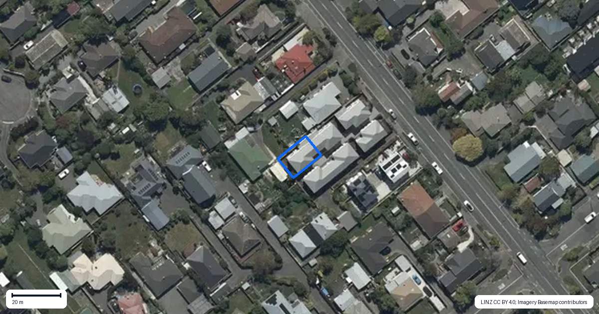 Property context map for 3/293 Lyttelton Street, Spreydon, Christchurch