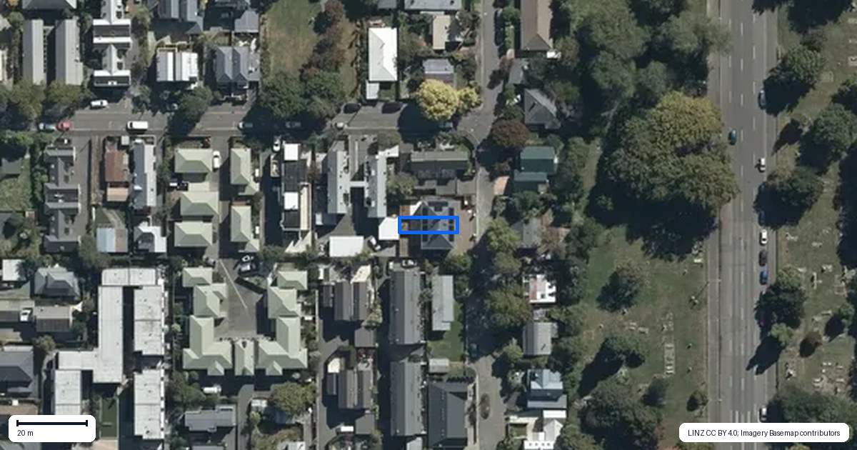 Property context map for 2/17 Ely Street, Christchurch Central, Christchurch