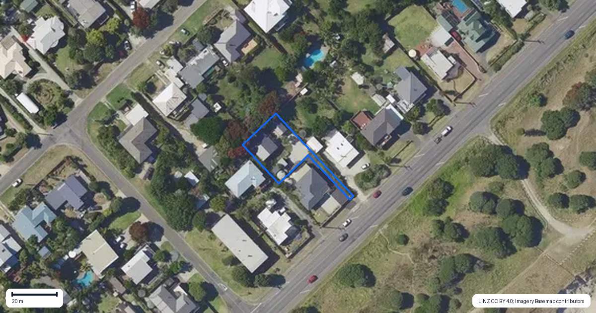 Property context map for 28B Moana Road, Okitu, Gisborne