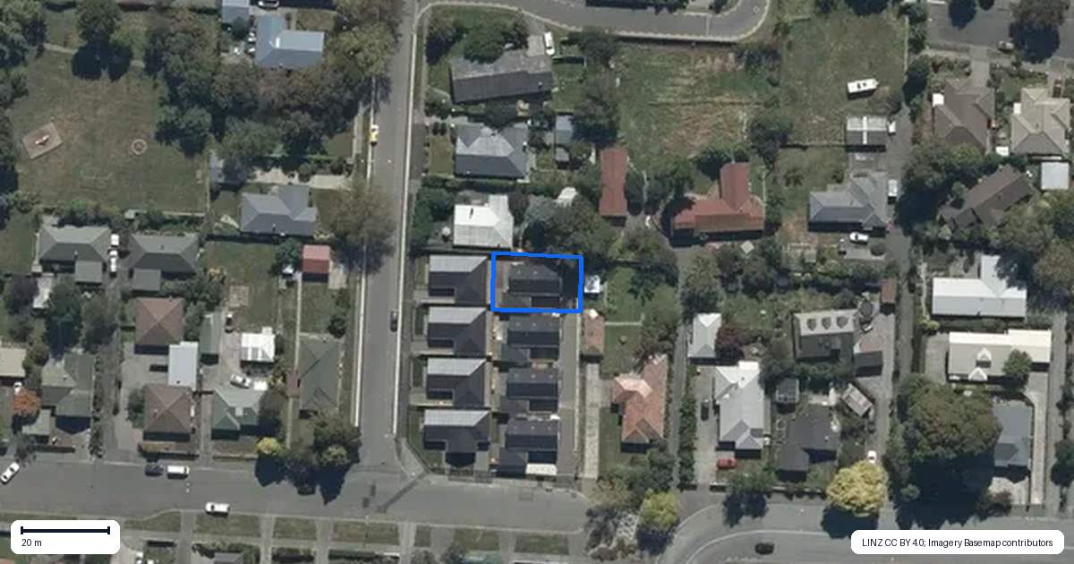 Property context map for 4/25 Winters Road, Redwood, Christchurch