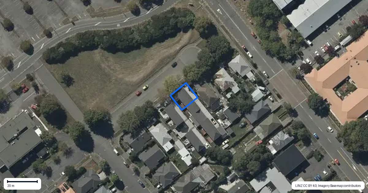 Property context map for 1/16 Moule Street, Addington, Christchurch