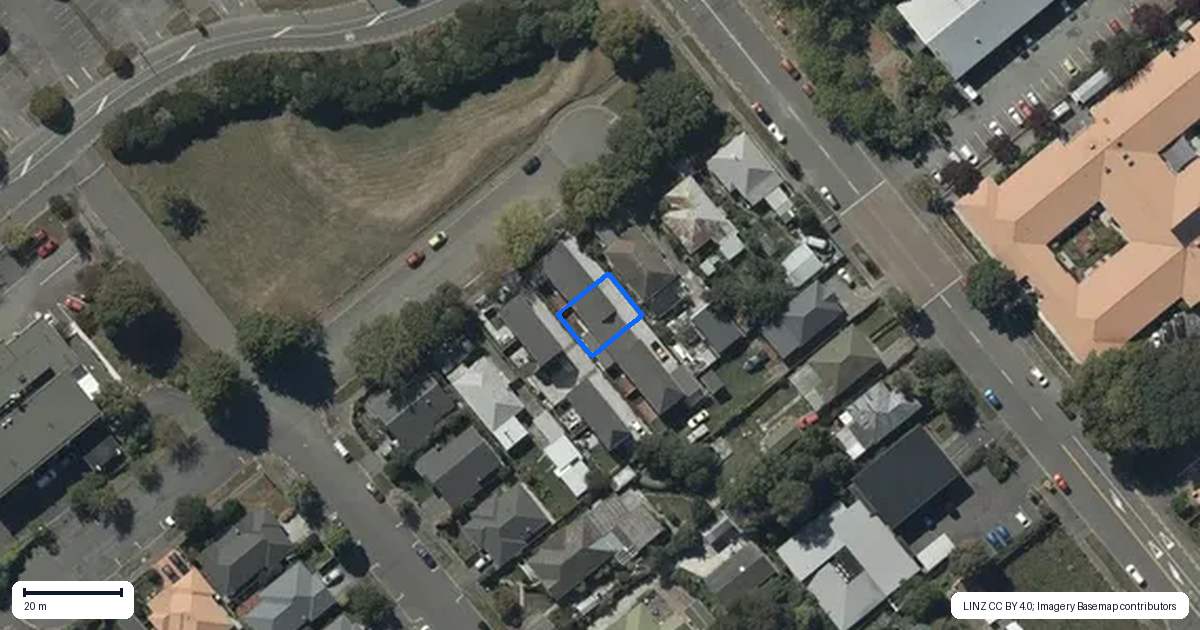 Property context map for 2/16 Moule Street, Addington, Christchurch
