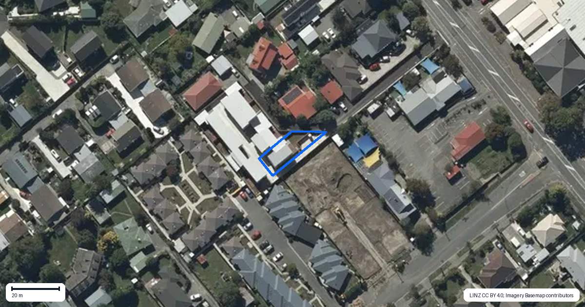 Property context map for 1/243 Lyttelton Street, Spreydon, Christchurch