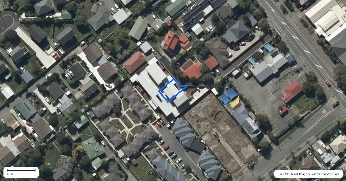 Property context map for 2/243 Lyttelton Street, Spreydon, Christchurch