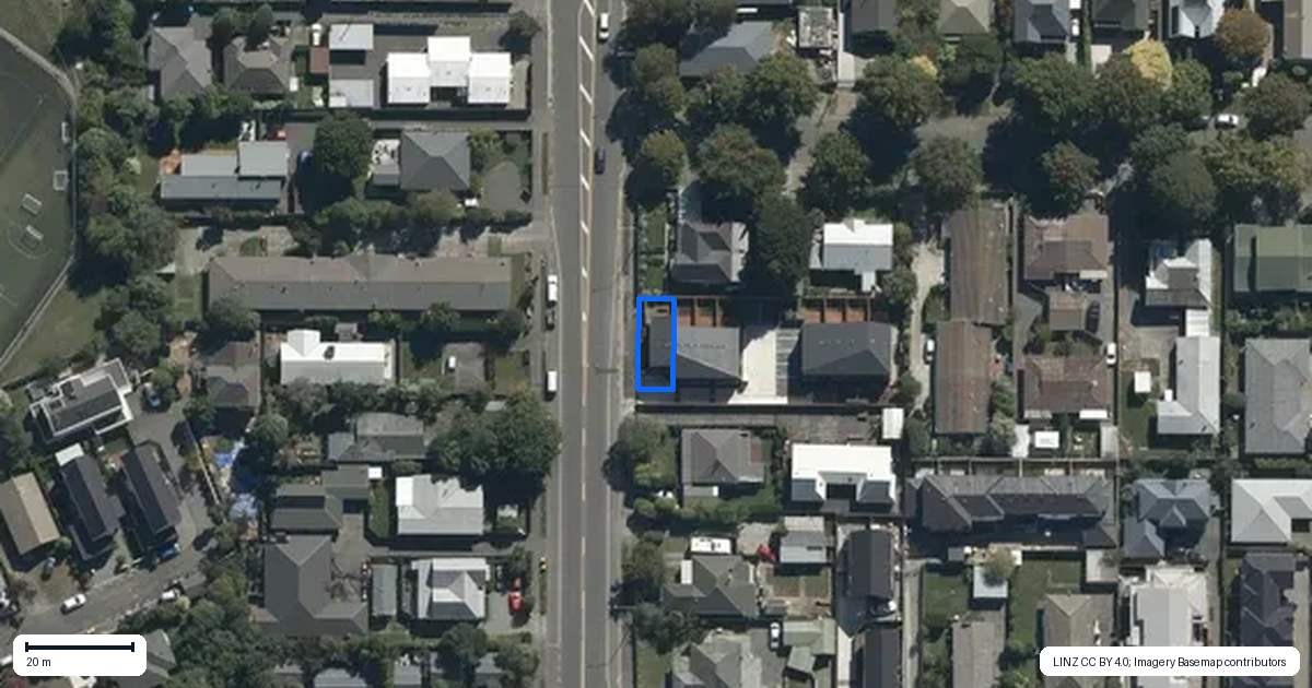 Property context map for 1/76 Cranford Street, St Albans, Christchurch