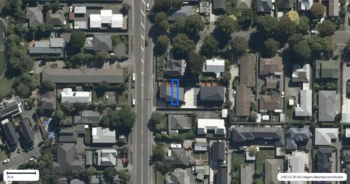 Property context map for 3/76 Cranford Street, St Albans, Christchurch