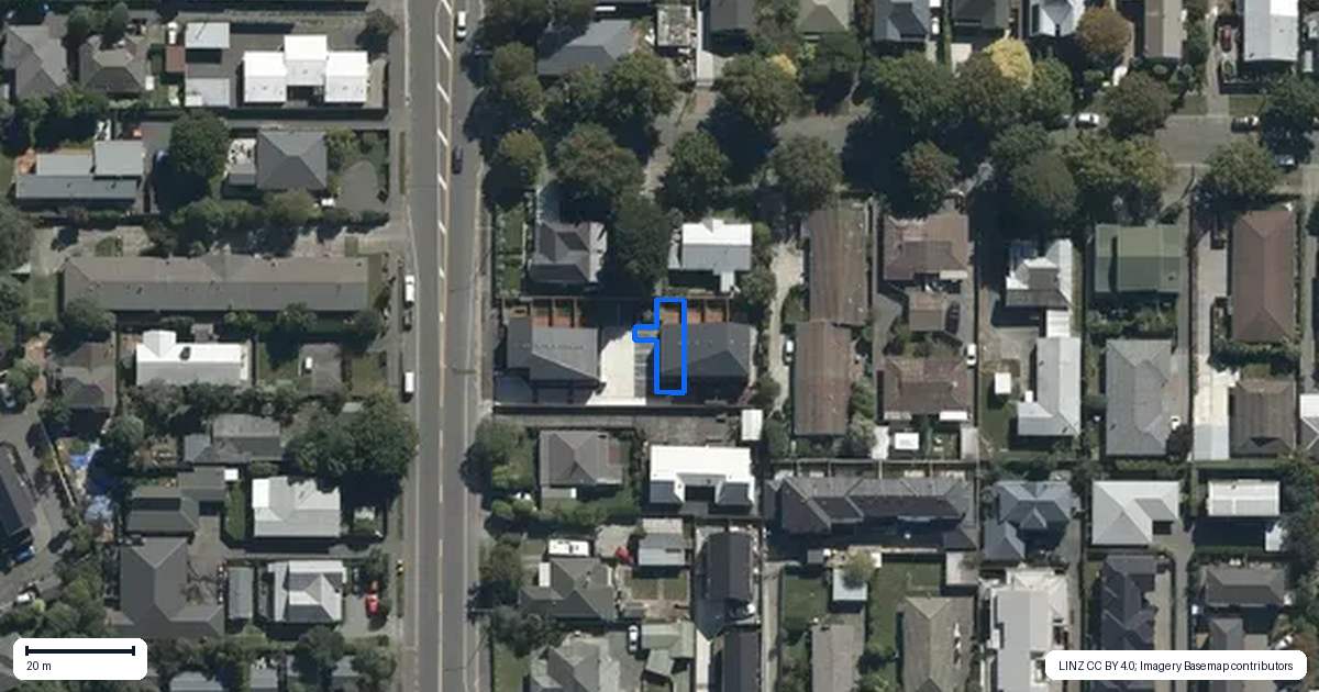 Property context map for 5/76 Cranford Street, St Albans, Christchurch
