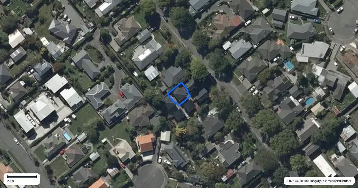 Property context map for 2/21 Therese Street, Spreydon, Christchurch