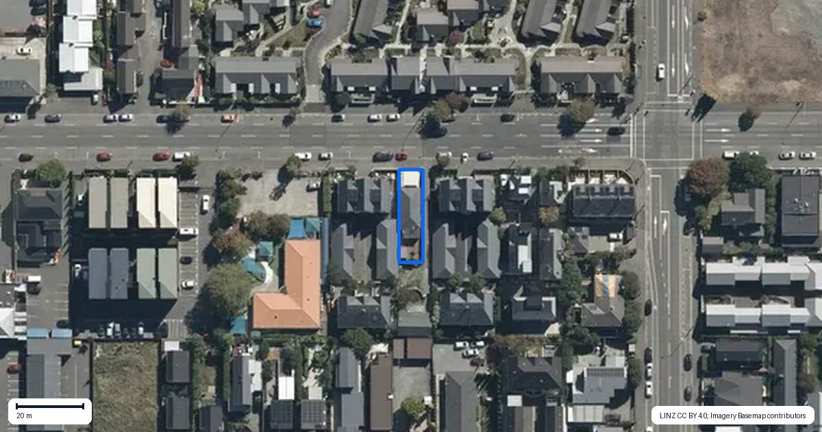 Property context map for 156 Salisbury Street, Christchurch Central, Christchurch