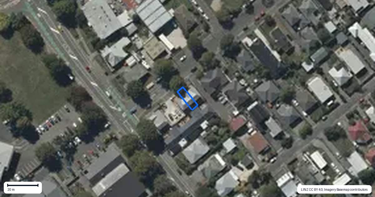Property context map for 2/21 Leamington Street, Addington, Christchurch
