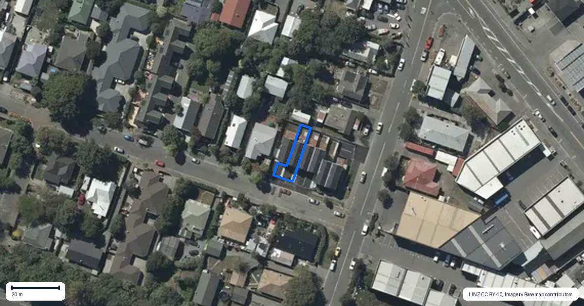 Property context map for 53 Walpole Street, Waltham, Christchurch