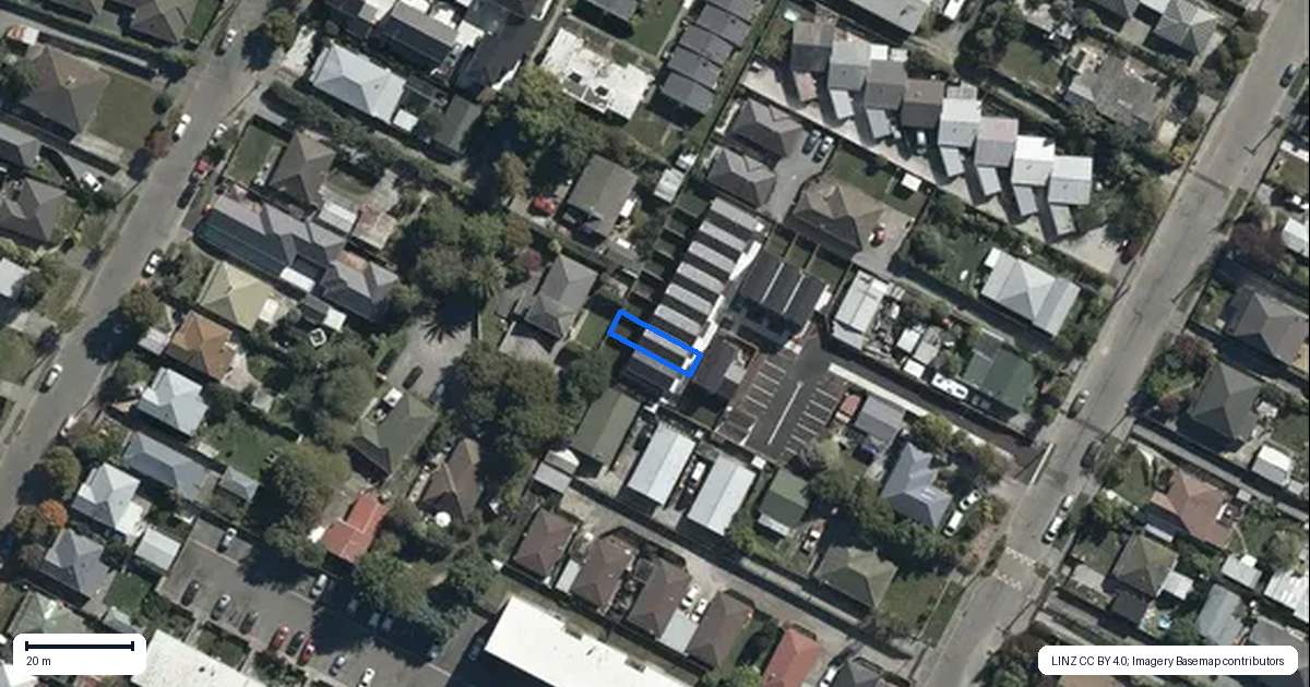 Property context map for 3/45 Bordesley Street, Phillipstown, Christchurch