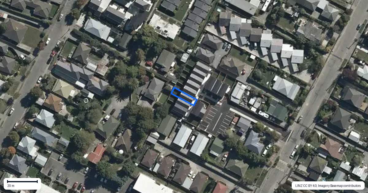 Property context map for 4/45 Bordesley Street, Phillipstown, Christchurch