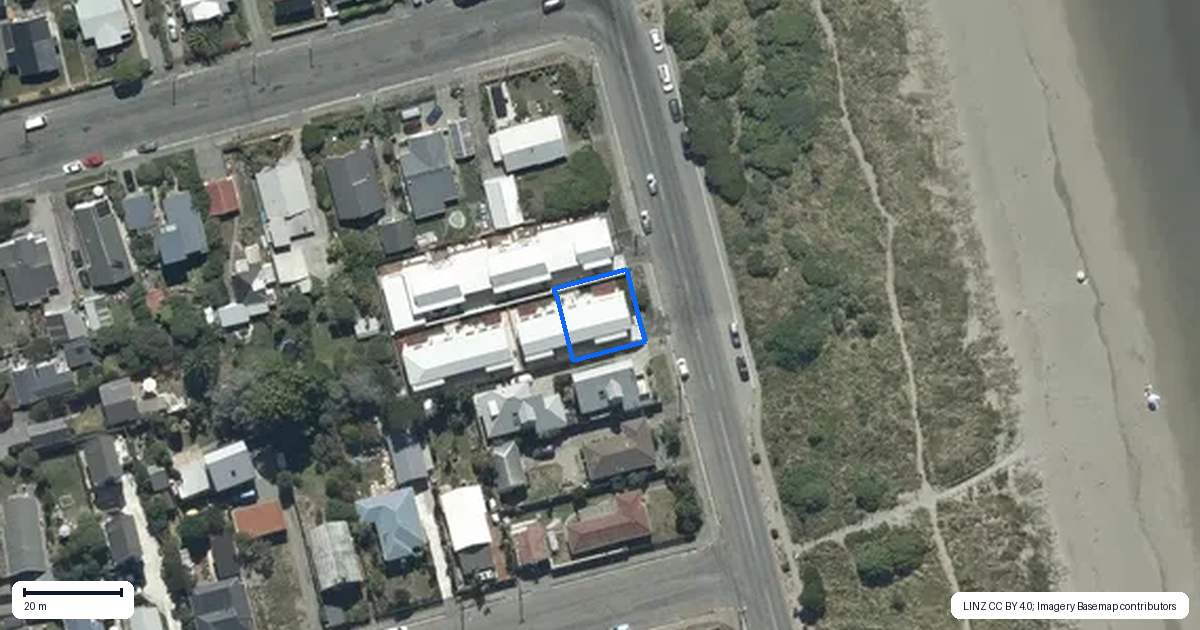 Property context map for 1/50 Marine Parade, North New Brighton, Christchurch