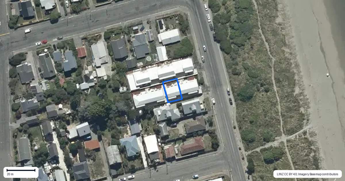 Property context map for 2/50 Marine Parade, North New Brighton, Christchurch