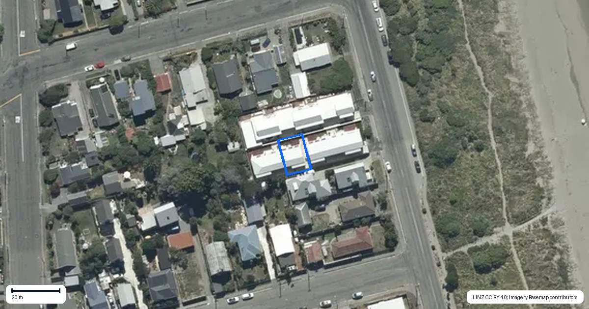 Property context map for 3/50 Marine Parade, North New Brighton, Christchurch