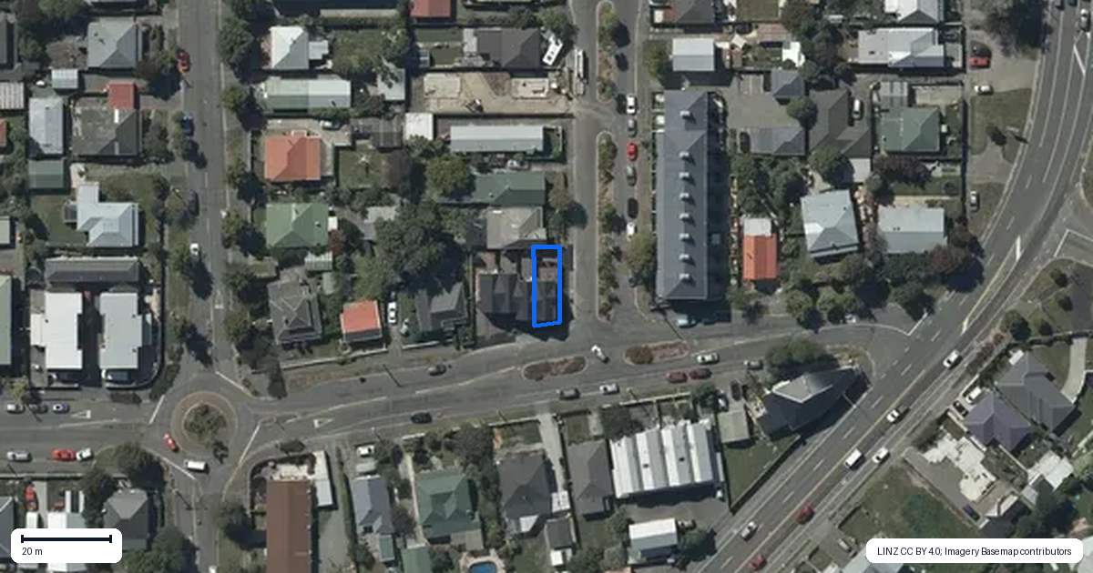 Property context map for 1 Albemarle Street, Sydenham, Christchurch