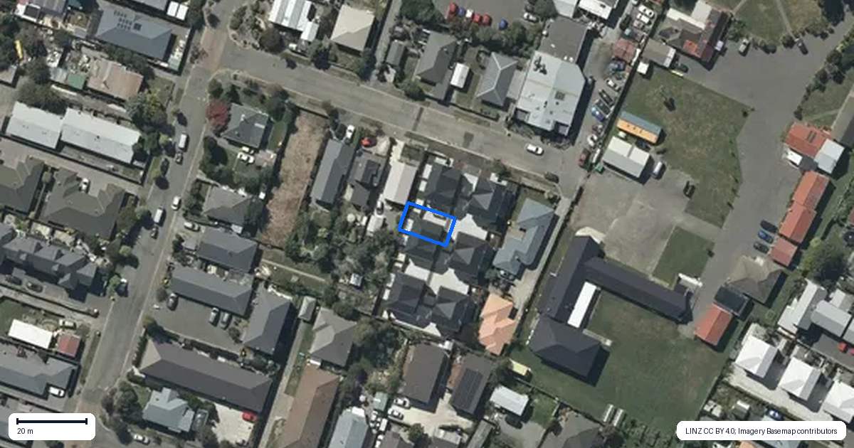 Property context map for 3/14 Short Street, Waltham, Christchurch