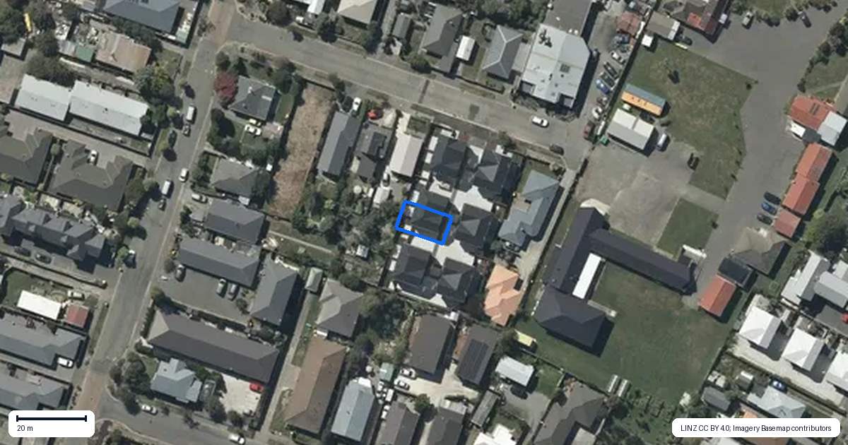 Property context map for 4/14 Short Street, Waltham, Christchurch