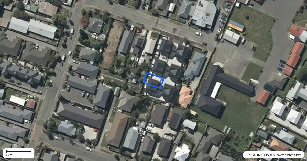 Property context map for 5/14 Short Street, Waltham, Christchurch