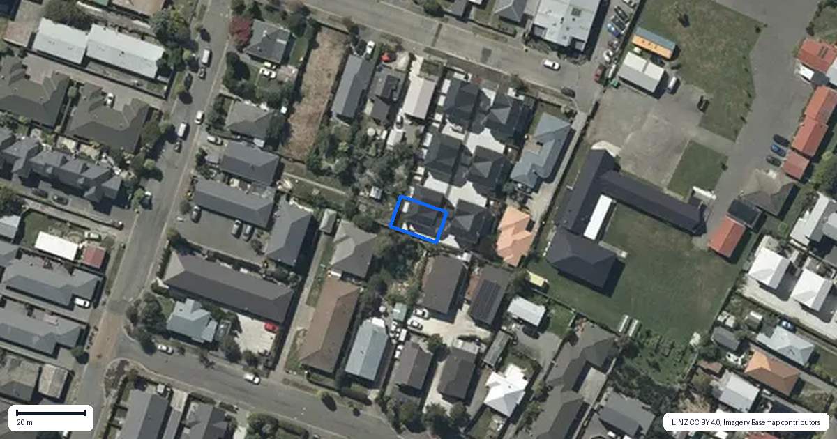 Property context map for 6/14 Short Street, Waltham, Christchurch