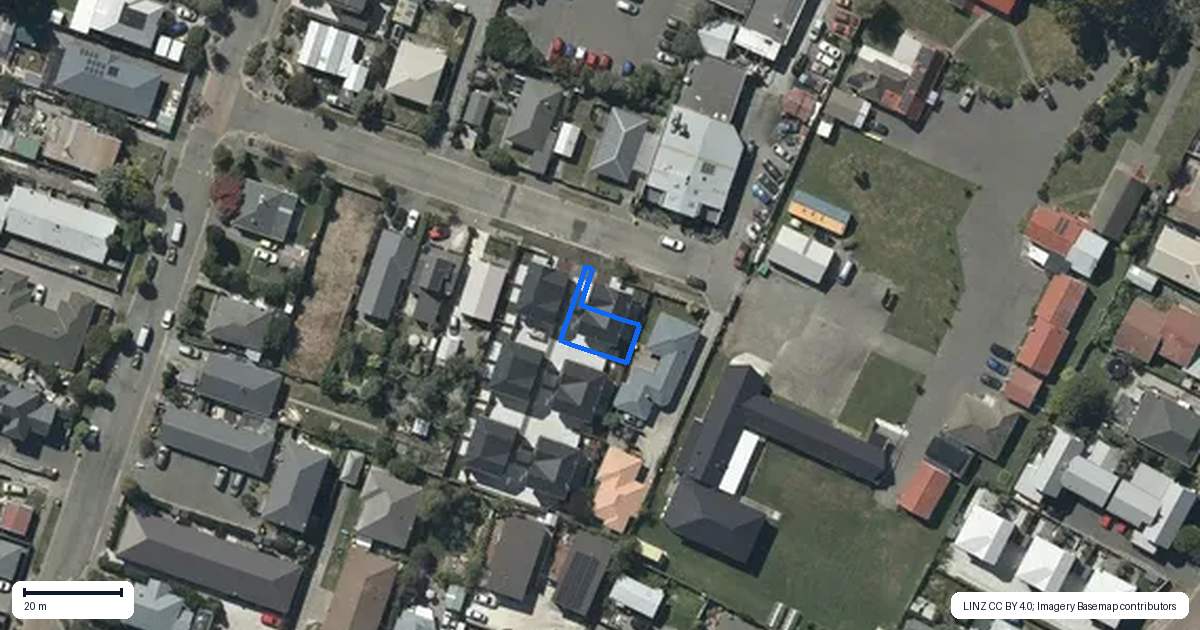 Property context map for 2/16 Short Street, Waltham, Christchurch
