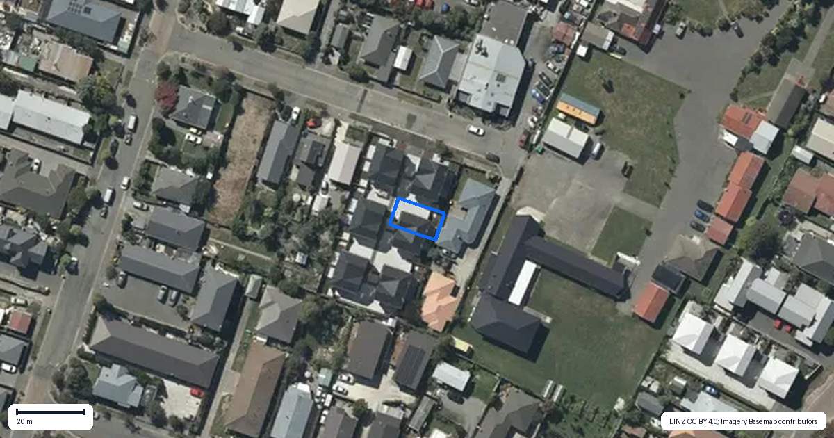 Property context map for 3/16 Short Street, Waltham, Christchurch