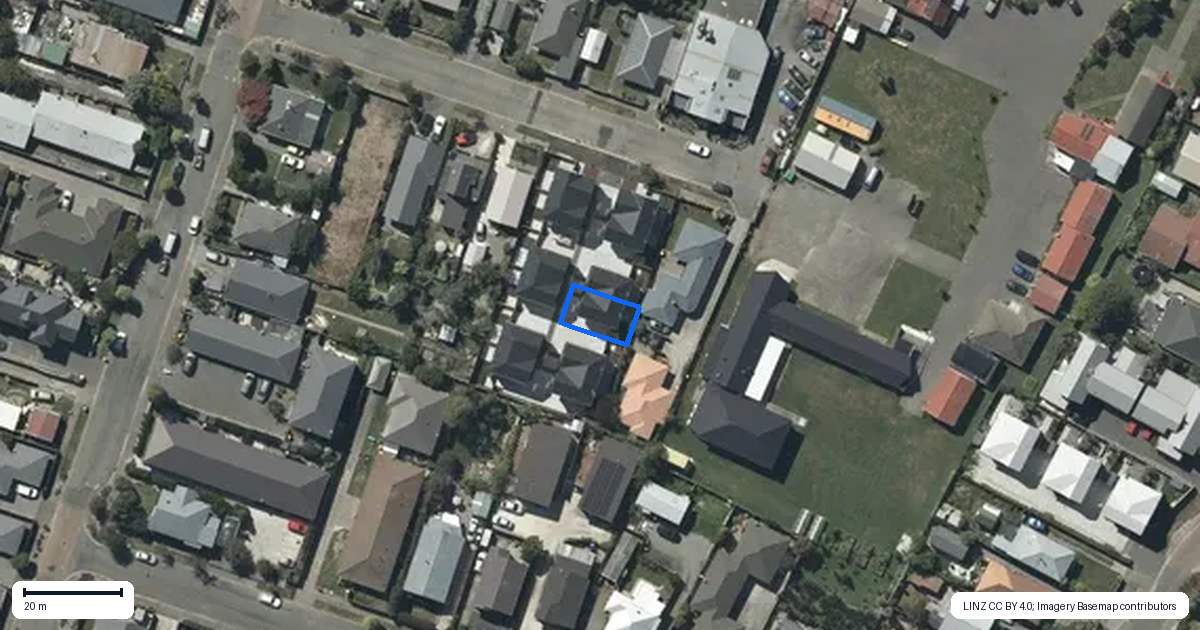 Property context map for 4/16 Short Street, Waltham, Christchurch
