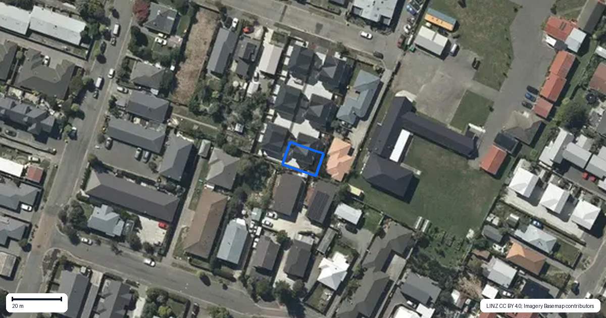 Property context map for 6/16 Short Street, Waltham, Christchurch