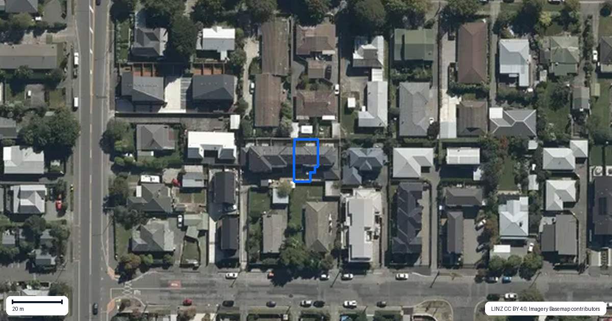 Property context map for 4/9A Winton Street, St Albans, Christchurch
